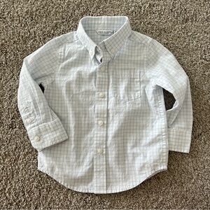 Janie & Jack Button-Down Plaid Long-Sleeve Shirt - white & Light Blue dress shir